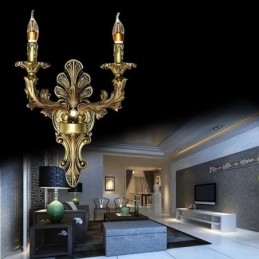 Lámpara de pared retro europea, creativa, doble, para el hogar, iluminación de pared, iluminación de noche