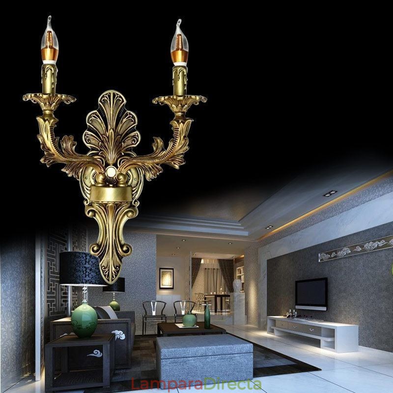 Lámpara de pared retro europea, creativa, doble, para el hogar, iluminación de pared, iluminación de noche