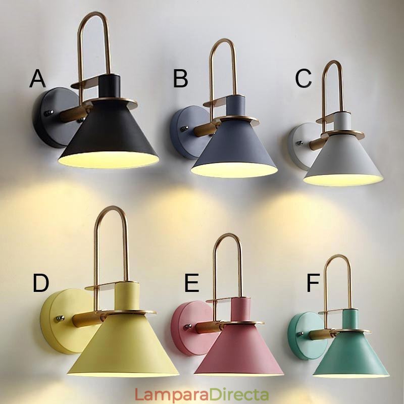 Aplique de pared nórdico estilo Makron, lámpara frontal con espejo creativo