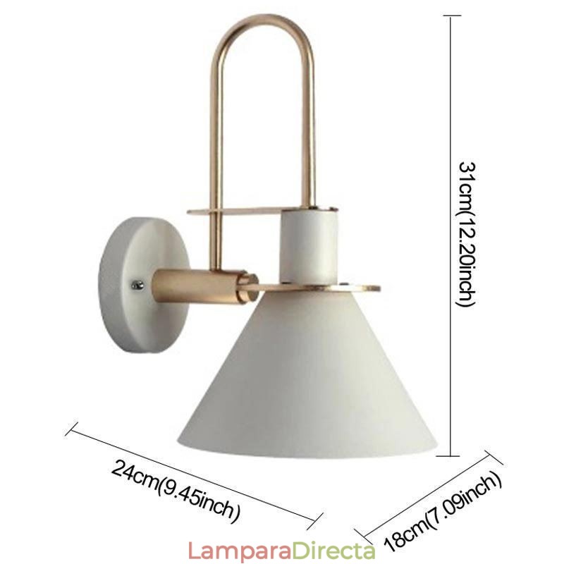 Aplique de pared nórdico estilo Makron, lámpara frontal con espejo creativo