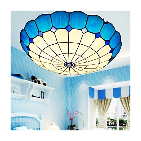 Lámpara de cúpula absorbente de vidrio emplomado de artes creativas rurales europeas Lámpara de cúpula absorbente de vidrio emplomado de artes creativas rurales europeas