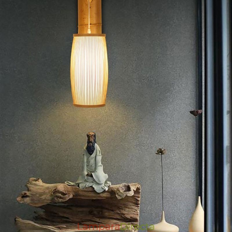 Aplique de pared de bambú tejido, estilo retro chino