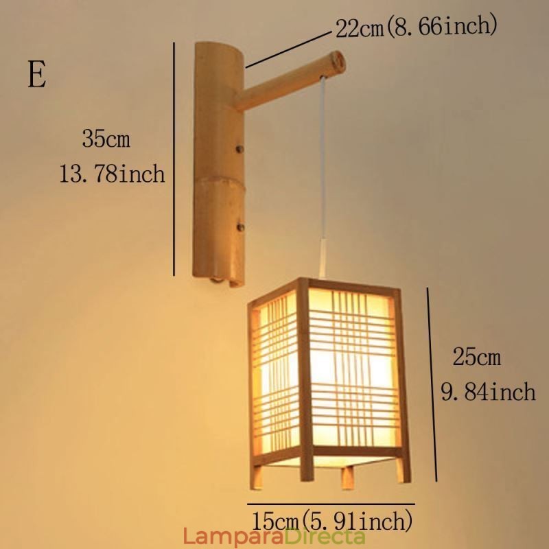 Aplique de pared de bambú tejido, estilo retro chino