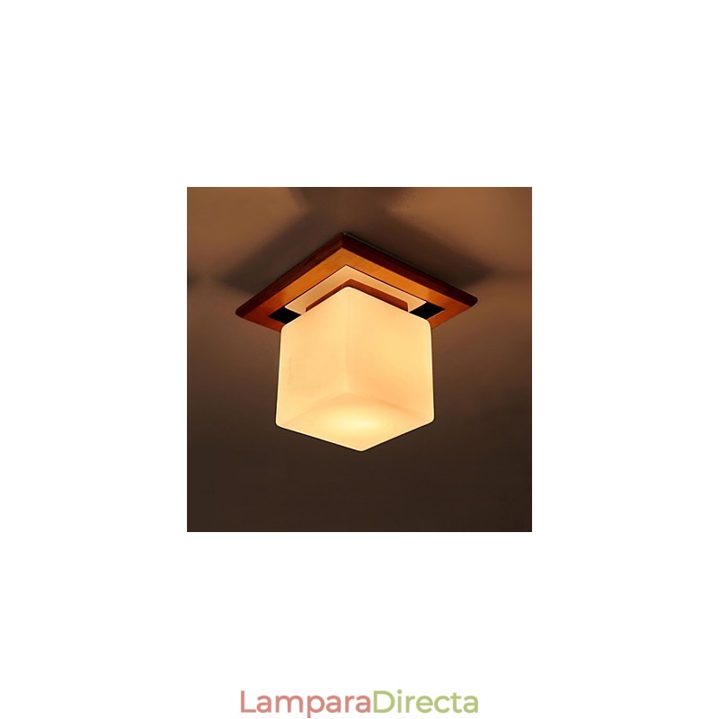 Lámpara empotrada estilo mini moderna contemporánea de madera