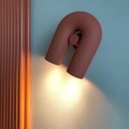 Aplique de pared minimalista creativo en forma de U con pantalla giratoria de 90°