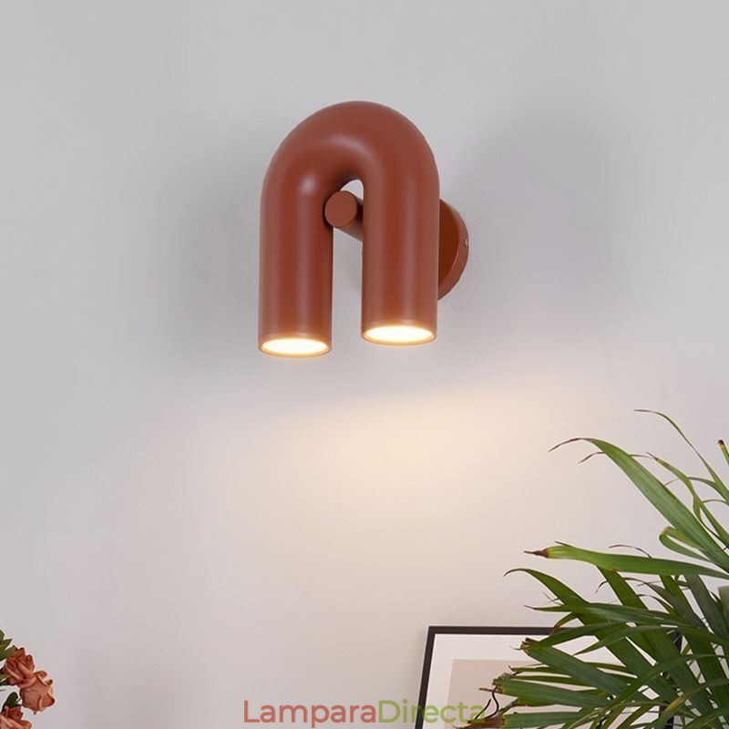 Aplique de pared minimalista creativo en forma de U con pantalla giratoria de 90°