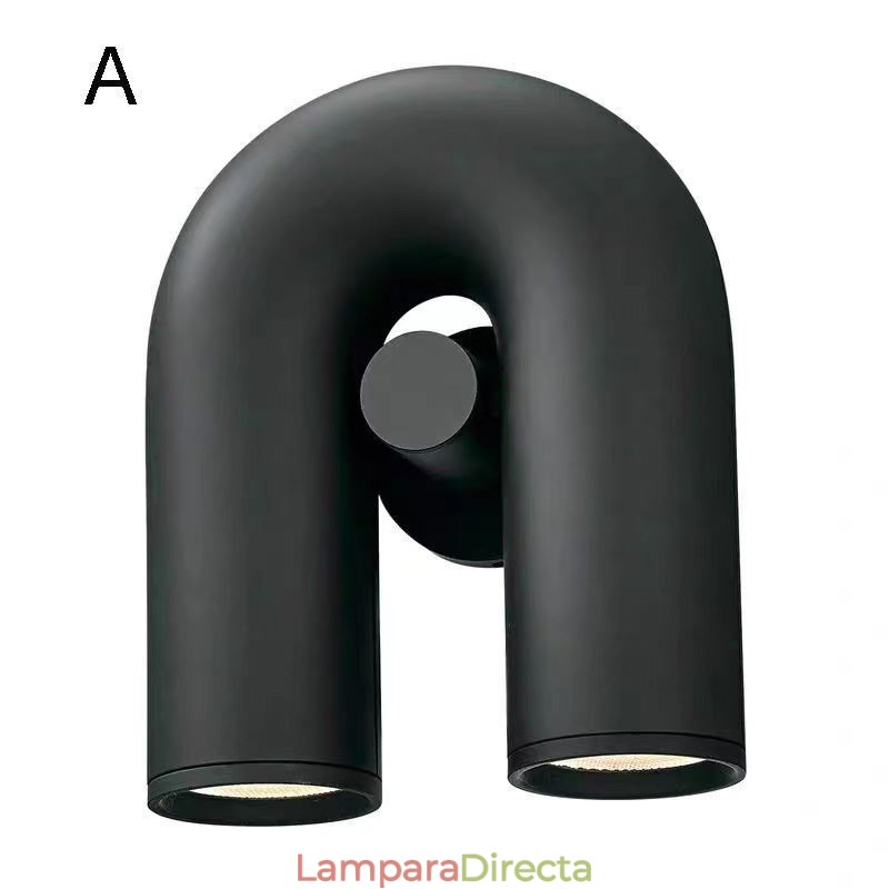 Aplique de pared minimalista creativo en forma de U con pantalla giratoria de 90°