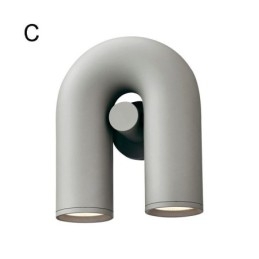 Aplique de pared minimalista creativo en forma de U con pantalla giratoria de 90°