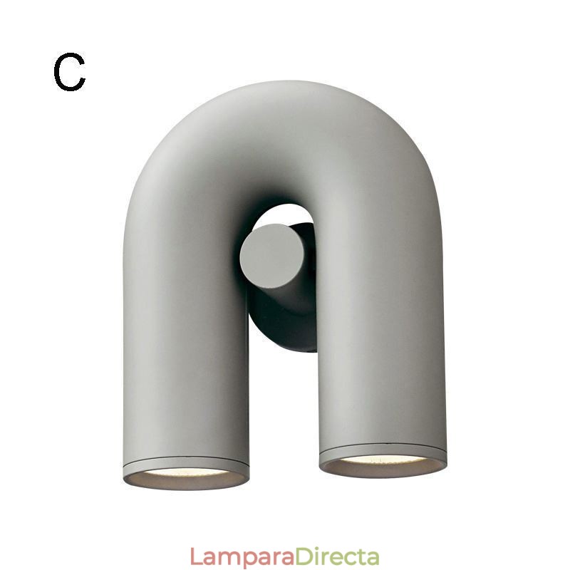 Aplique de pared minimalista creativo en forma de U con pantalla giratoria de 90°