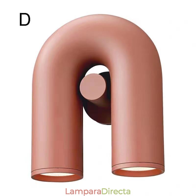Aplique de pared minimalista creativo en forma de U con pantalla giratoria de 90°