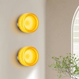 Aplique de pared moderno minimalista de acrílico de un solo cabezal redondo de hierro forjado, aplique de pared pequeño