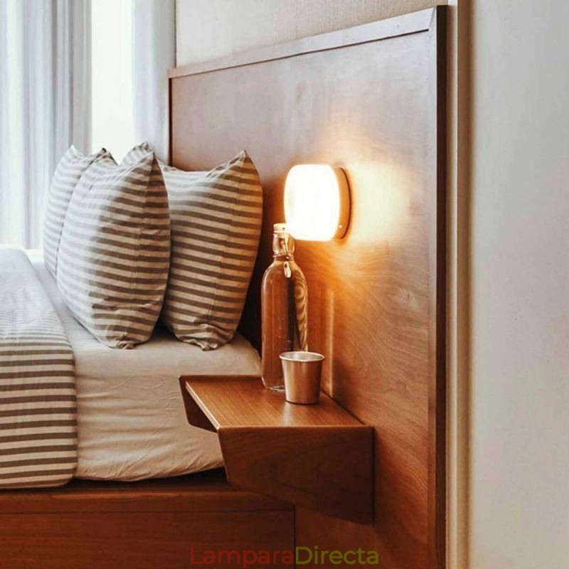 Aplique de pared moderno minimalista de acrílico de un solo cabezal redondo de hierro forjado, aplique de pared pequeño