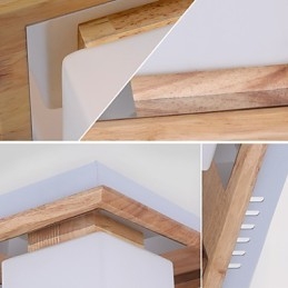 Lámpara empotrada estilo mini moderna contemporánea de madera