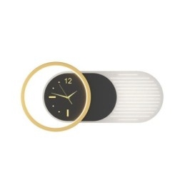 Lámpara de pared moderna minimalista de acrílico y hierro forjado con reloj.