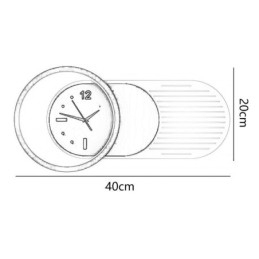 Lámpara de pared moderna minimalista de acrílico y hierro forjado con reloj.