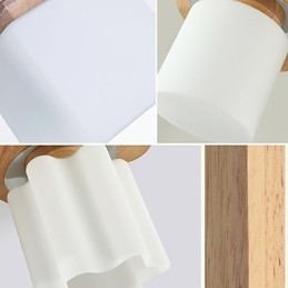 Lámpara empotrada estilo mini moderna contemporánea de madera