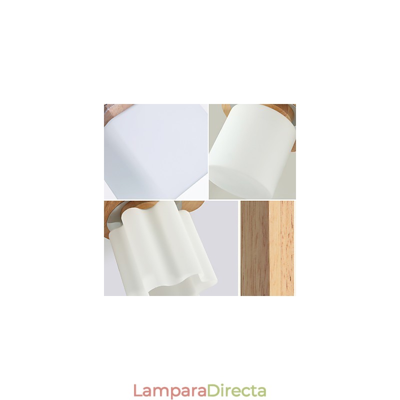 Lámpara empotrada estilo mini moderna contemporánea de madera