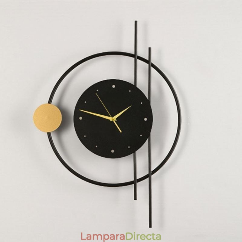Lámpara de pared con reloj, moderna y minimalista, de hierro forjado.