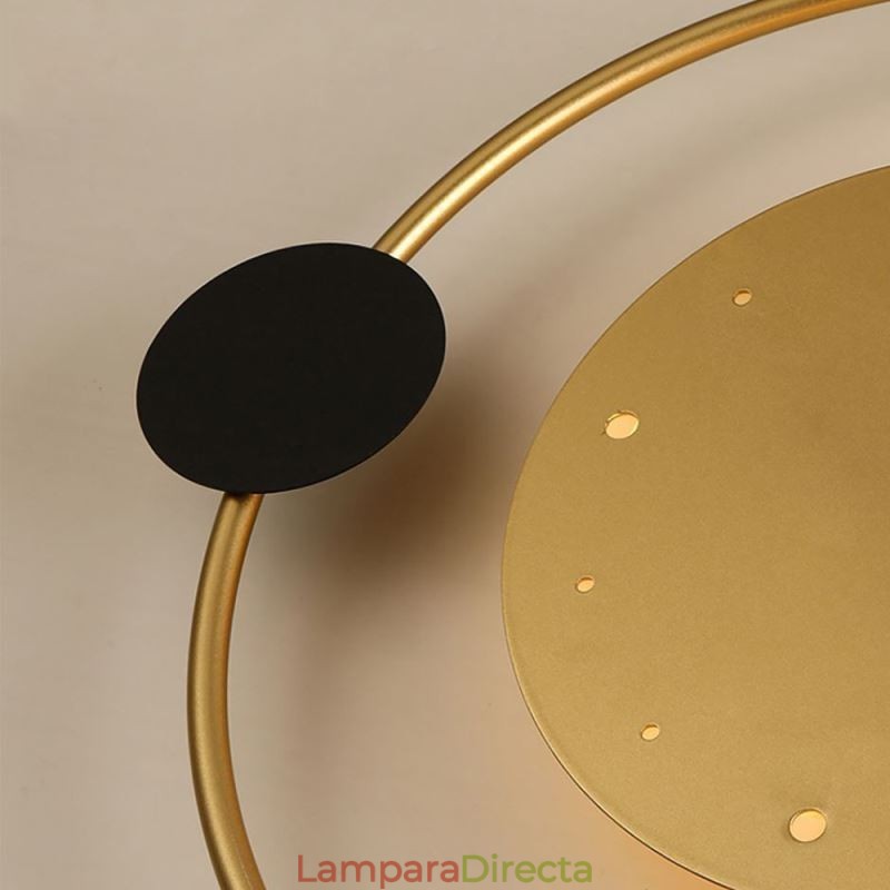 Lámpara de pared con reloj, moderna y minimalista, de hierro forjado.