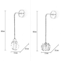Lámpara de pared moderna con aplique de cristal creativo