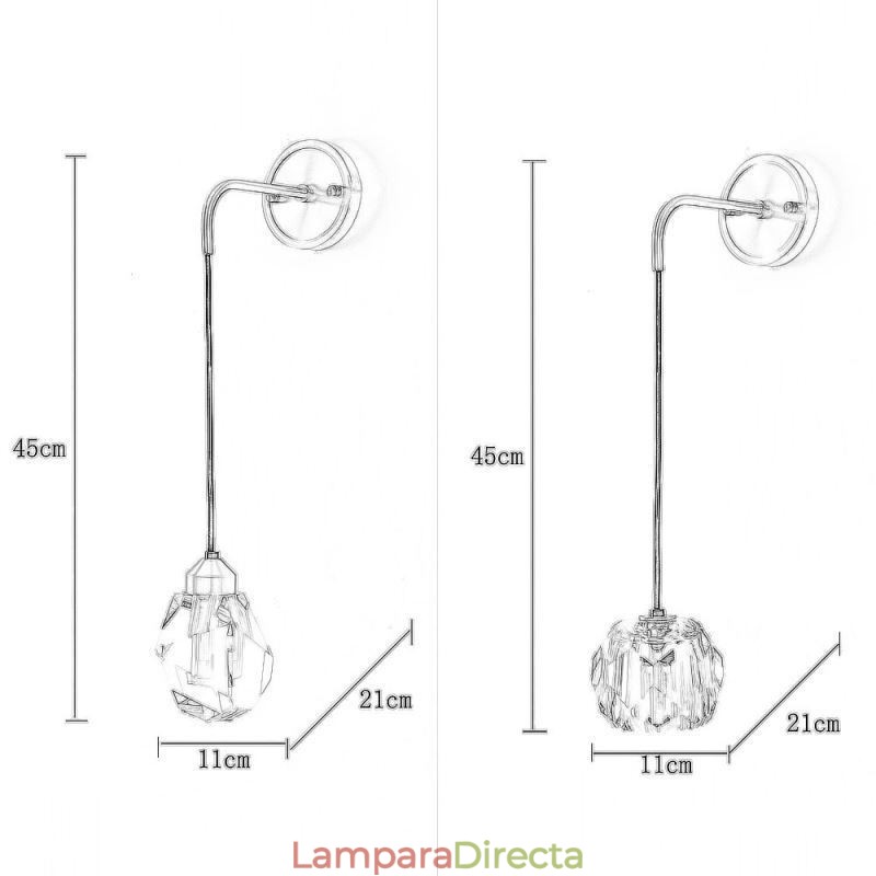 Lámpara de pared moderna con aplique de cristal creativo