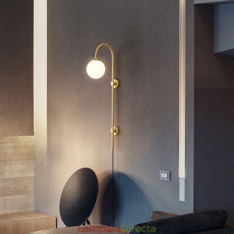Aplique de pared moderno de oro cepillado