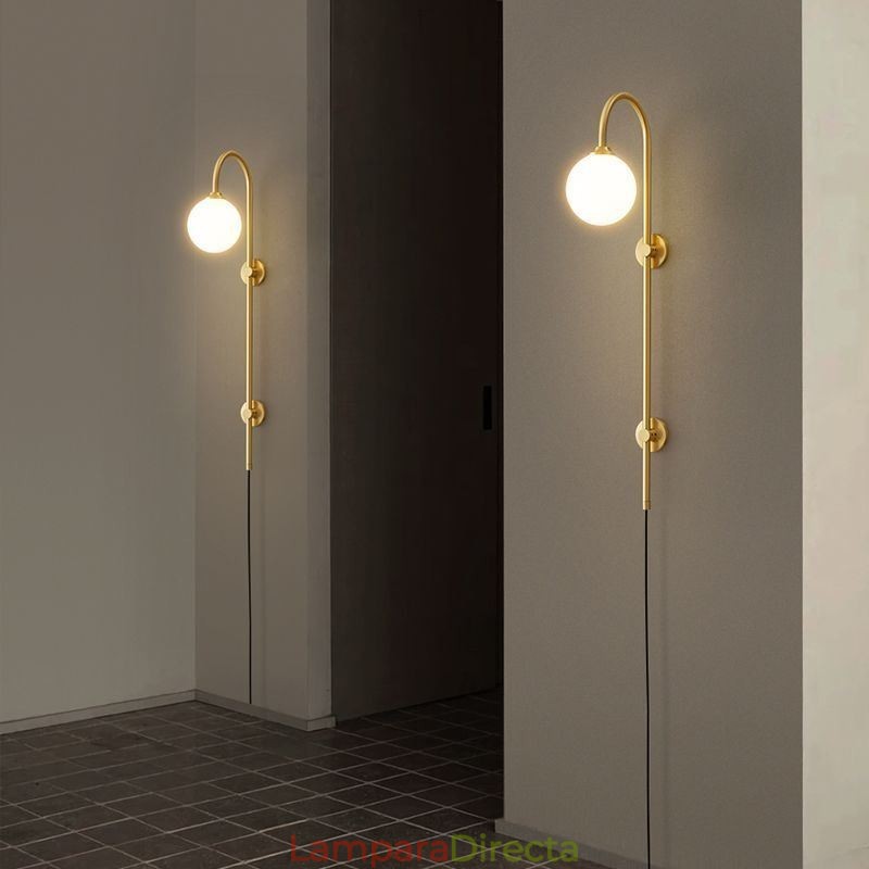 Aplique de pared moderno de oro cepillado