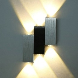 Apliques de pared modernos de aluminio con iluminación hacia arriba y hacia abajo