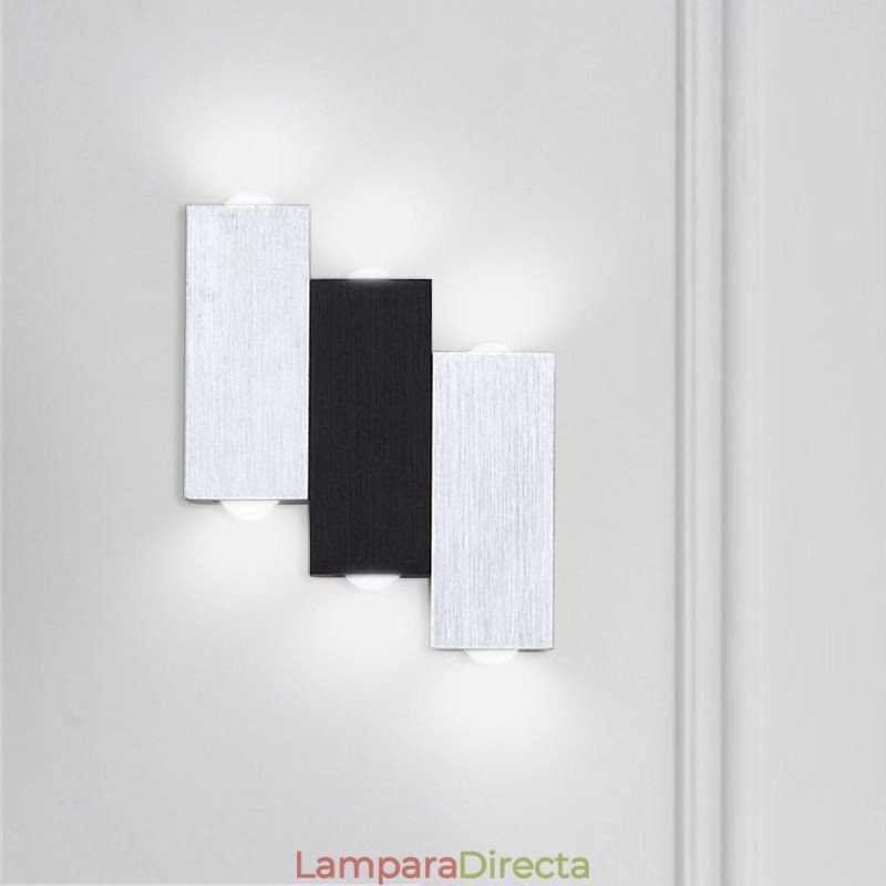 Apliques de pared modernos de aluminio con iluminación hacia arriba y hacia abajo