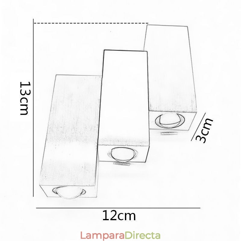 Apliques de pared modernos de aluminio con iluminación hacia arriba y hacia abajo