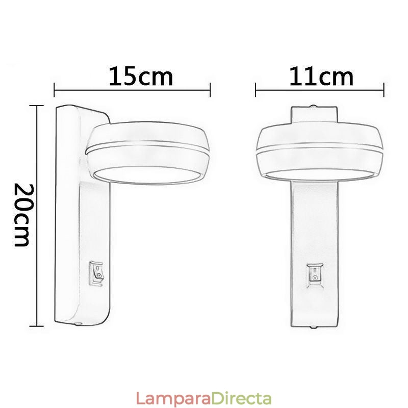 Lámpara de pared giratoria moderna minimalista
