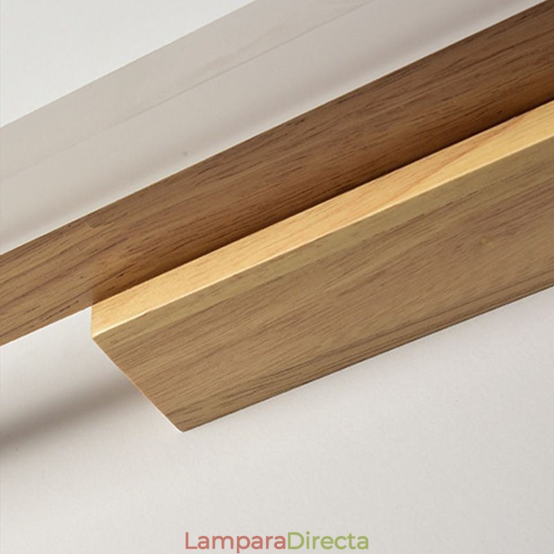 Lámpara de espejo de madera maciza, lámpara de pared moderna