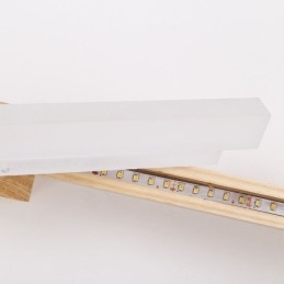 Lámpara de espejo de madera maciza, lámpara de pared moderna
