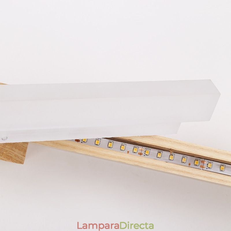 Lámpara de espejo de madera maciza, lámpara de pared moderna