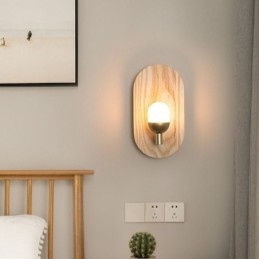 Lámpara de pared decorativa de madera, luces de pasillo de entrada, luz de pared de noche nórdica
