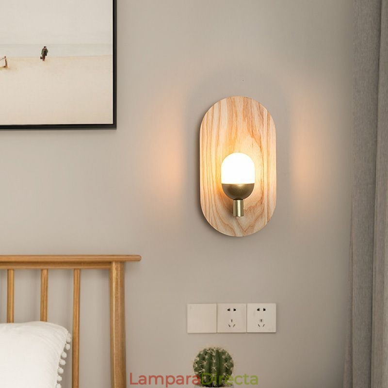 Lámpara de pared decorativa de madera, luces de pasillo de entrada, luz de pared de noche nórdica
