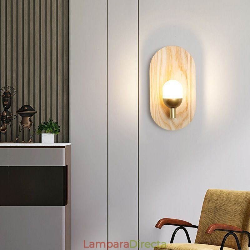 Lámpara de pared decorativa de madera, luces de pasillo de entrada, luz de pared de noche nórdica