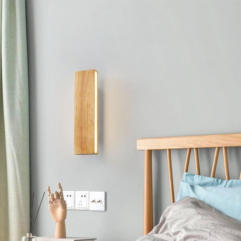 Aplique de pared moderno de madera para entrada, pasillo, luz de noche nórdica