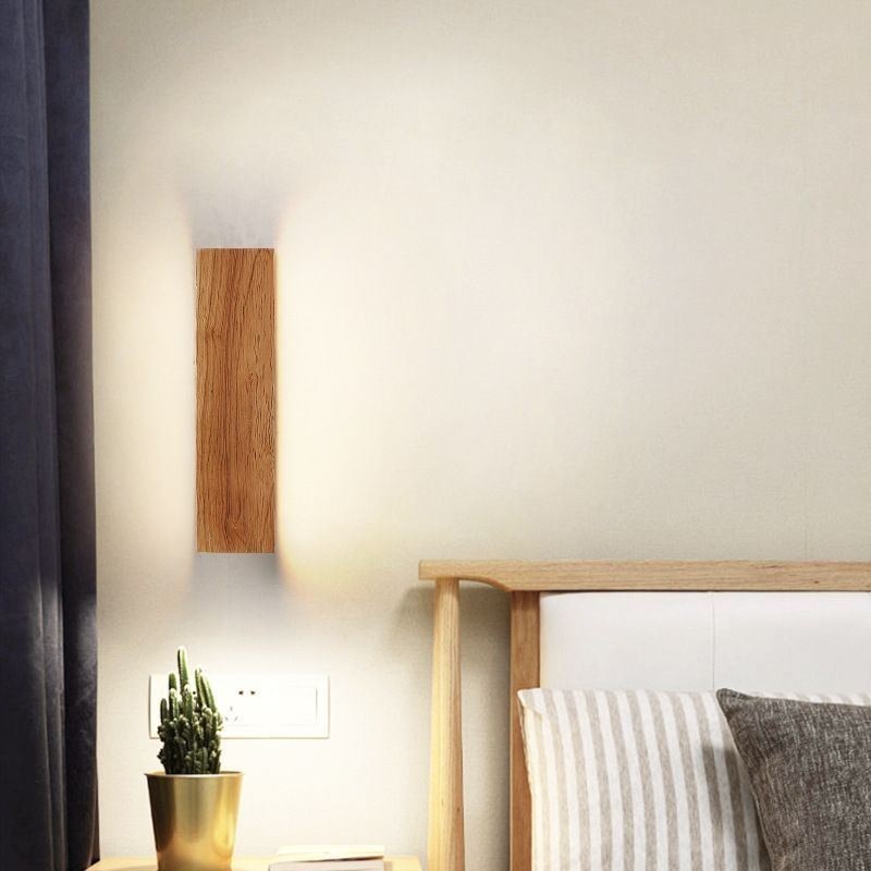 Aplique de pared moderno de madera para entrada, pasillo, luz de noche nórdica