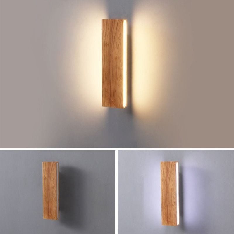 Aplique de pared moderno de madera para entrada, pasillo, luz de noche nórdica