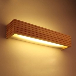 Lámparas de pared de madera de estilo japonés, lámpara de baño, aplique de pared para el hogar