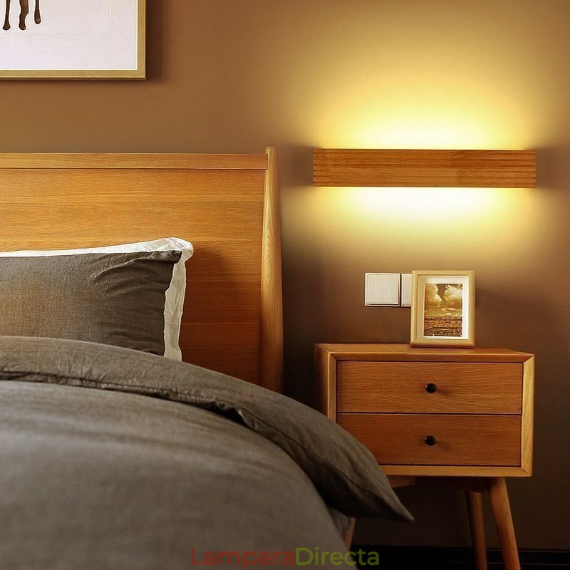 Lámparas de pared de madera de estilo japonés, lámpara de baño, aplique de pared para el hogar