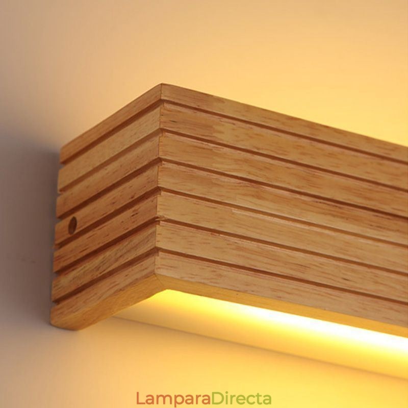Lámparas de pared de madera de estilo japonés, lámpara de baño, aplique de pared para el hogar