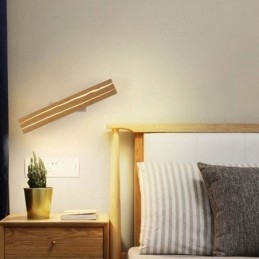 Lámpara de pared de madera moderna, luces de pasillo de entrada, luz de pared de noche nórdica