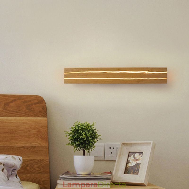 Lámpara de pared de madera moderna, luces de pasillo de entrada, luz de pared de noche nórdica
