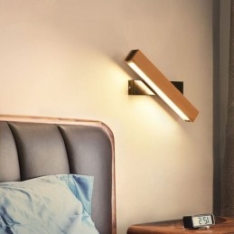Lámpara de pared de madera maciza europea, iluminación de pared para cabecera, lámparas modernas y sencillas.