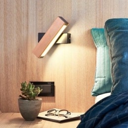 Lámpara de pared de madera maciza europea, iluminación de pared para cabecera, lámparas modernas y sencillas.