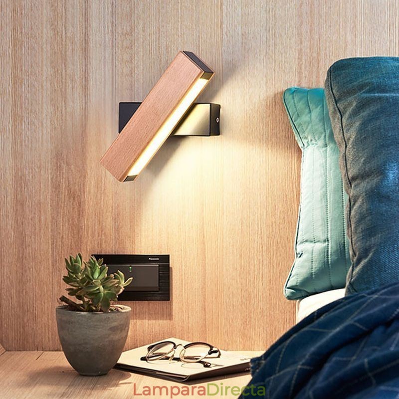 Lámpara de pared de madera maciza europea, iluminación de pared para cabecera, lámparas modernas y sencillas.