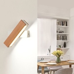 Lámpara de pared de madera maciza europea, iluminación de pared para cabecera, lámparas modernas y sencillas.