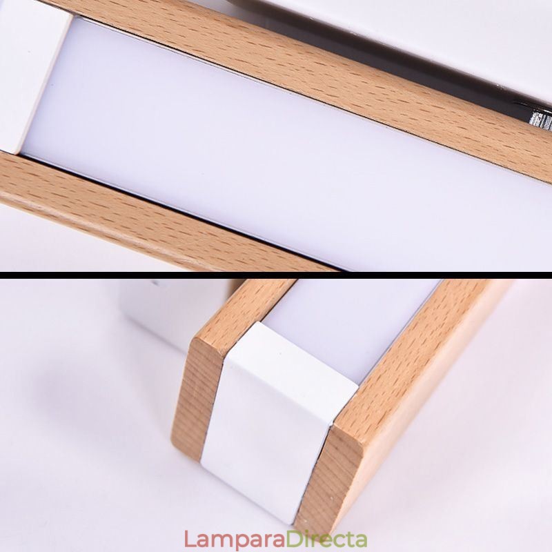Lámpara de pared de madera maciza europea, iluminación de pared para cabecera, lámparas modernas y sencillas.